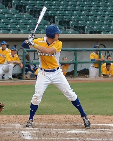 Taylor Taska, President & Founder, at the plate for Texas A&M–Kingsville